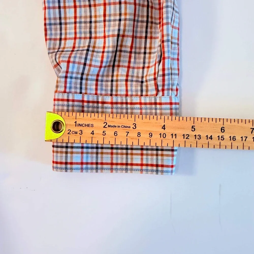 Peter Millar Collection Mens 2XL Plaid Button Down Shirt Red Blue